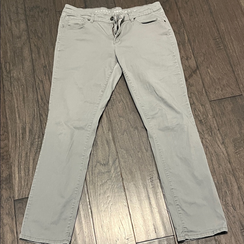 Sonoma Slim Straight Gray Pants